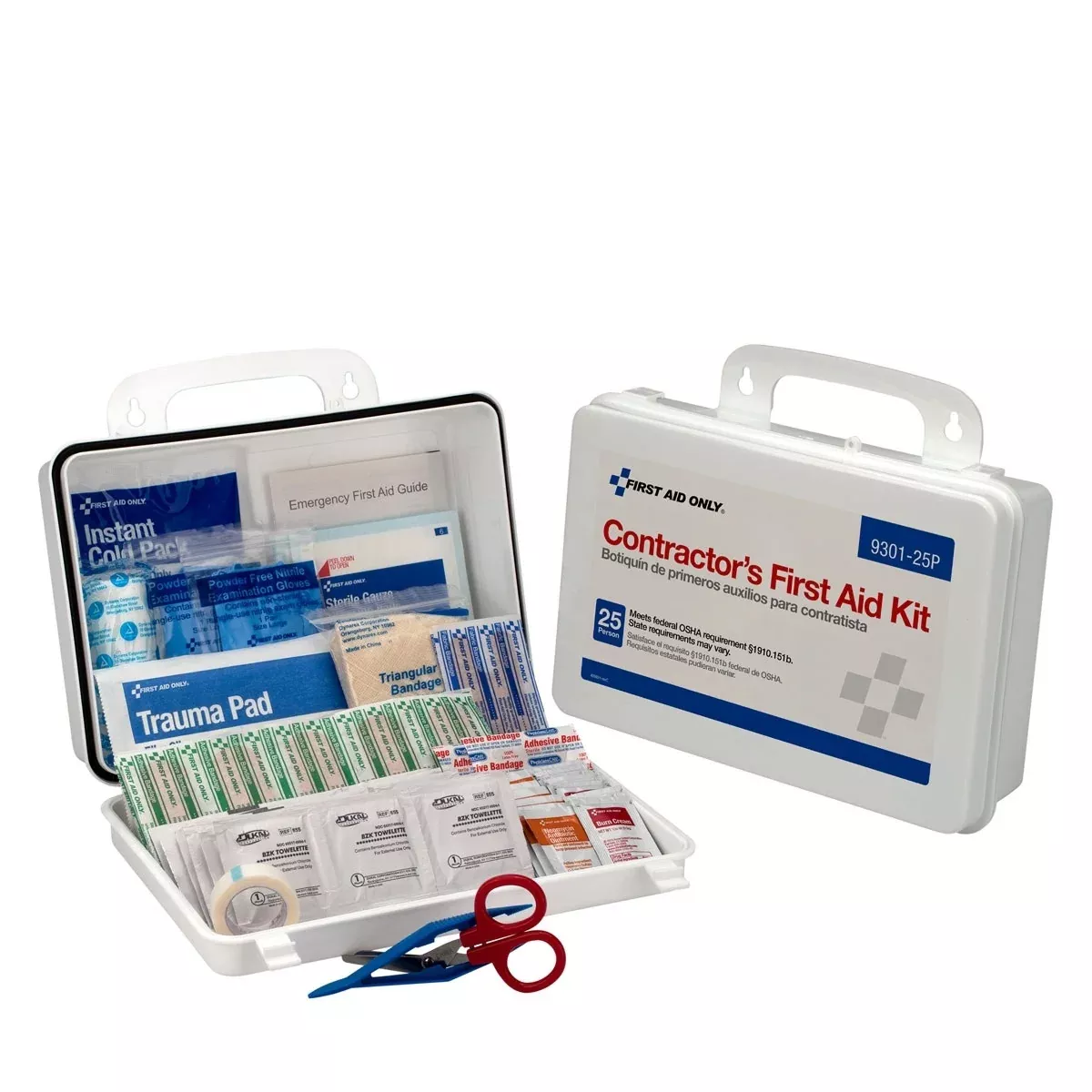 First Aid Only 25 Person Contractor First Aid Kit Plastic Case
