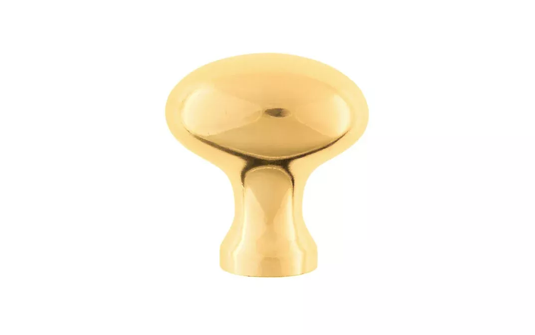 Solid Brass Cabinet Oval Knob ~ 1-1/4" Length